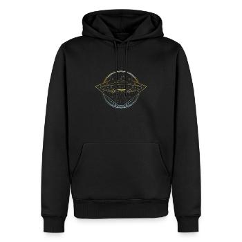 Ufo motiv - Männer Premium Bio Hoodie - Schwarz - Vorne - Nico (187cm)