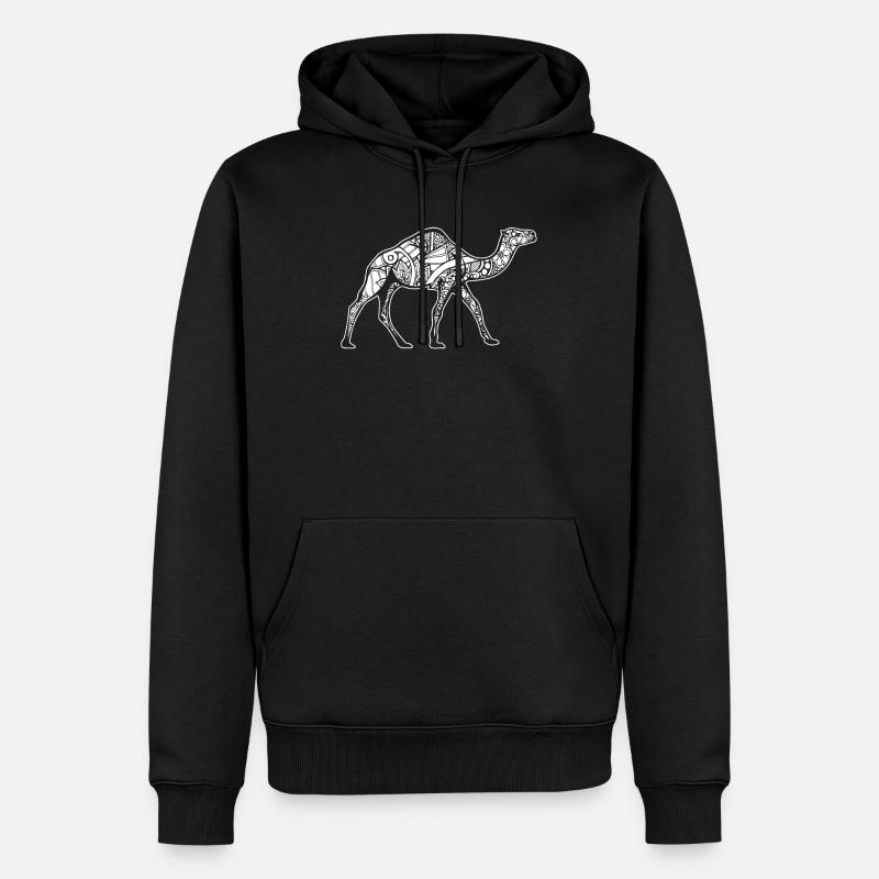 Camel Camel Floral Pattern - Men’s Premium Organic Hoodie - black