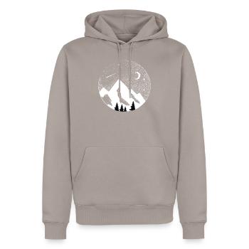 Mountains And Stars Space Astronomy And Outdoors - Men’s Premium Organic Hoodie - taupe - Front - Nico (187cm)