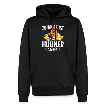 Zuhause ist wo meine Hühner sind Landwirt Bauer - Männer Premium Bio Hoodie - Schwarz - Vorne - Nico (187cm)