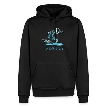 Pêche à un moteur - Sweat à capuche Premium bio Homme - noir - Devant - Nico (187cm)