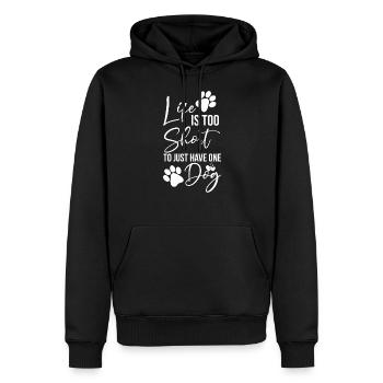 Life is too short to just have one Dog - Männer Premium Bio Hoodie - Schwarz - Vorne - Nico (187cm)