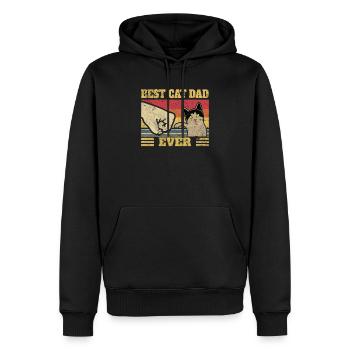 Best Cat Dad Ever Funny Kitten Cat Fist Bump Poison - Sweat à capuche Premium bio Homme - noir - Devant - Nico (187cm)