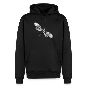 Dragonfly Dragonfly Floral Pattern - Men’s Premium Organic Hoodie - black - Front - Nico (187cm)