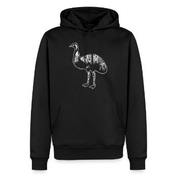 Emu Emu Floral Pattern - Sweat à capuche Premium bio Homme - noir - Devant - Nico (187cm)