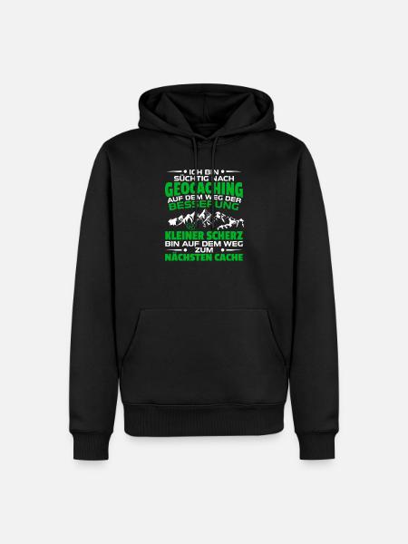 Bin suechtig nach Geocaching 1 - Männer Premium Bio Hoodie - Schwarz