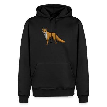 Renard renard renard roux forêt animal cadeau - Sweat à capuche Premium bio Homme - noir - Devant - Nico (187cm)