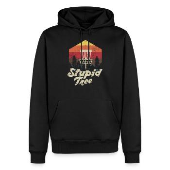 Dummes Baumscheiben-Golf-extremes Frisbee-Geschenk-Design - Männer Premium Bio Hoodie - Schwarz - Vorne - Nico (187cm)