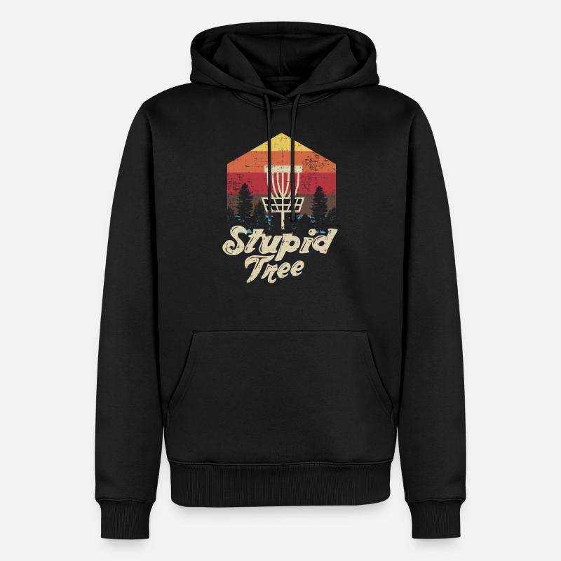 Dummes Baumscheiben-Golf-extremes Frisbee-Geschenk-Design - Männer Premium Bio Hoodie - Schwarz
