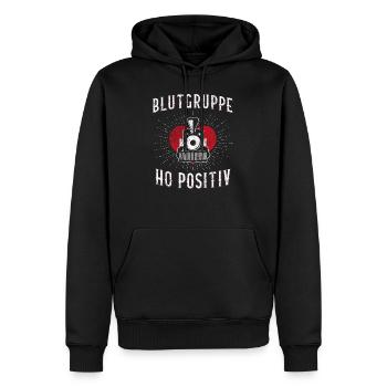 Blood group H0 positive model railway model building - Men’s Premium Organic Hoodie - black - Front - Nico (187cm)