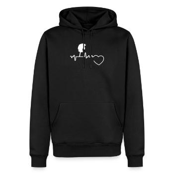 Hobby horse battement de coeur saut d'obstacles hobby horse - Sweat à capuche Premium bio Homme - noir - Devant - Nico (187cm)