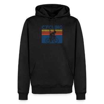 Cycling Rennradfahrer Rennrad Retro Geschenk - Männer Premium Bio Hoodie - Schwarz - Vorne - Nico (187cm)
