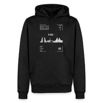 Bali Indonesien - Männer Premium Bio Hoodie - Schwarz - Vorne - Nico (187cm)