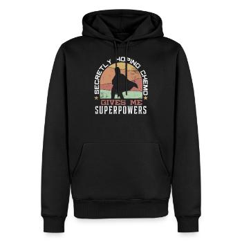 Lustige Krebshoffnung Chemo gibt mir Superkräfte - Männer Premium Bio Hoodie - Schwarz - Vorne - Nico (187cm)