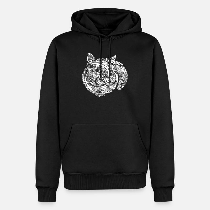 Hamster Hamster Blumenmuster - Männer Premium Bio Hoodie - Schwarz