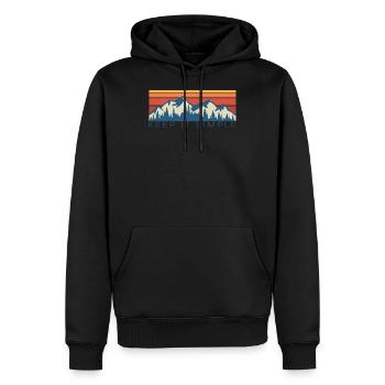 Vintage Retro Berge - Männer Premium Bio Hoodie - Schwarz - Vorne - Nico (187cm)