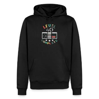 Level 40 Complete 40th Birthday Gift Retro Gamer - Men’s Premium Organic Hoodie - black - Front - Nico (187cm)