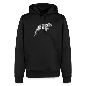 Seekuh Seekuh Blumenmuster - Männer Premium Bio Hoodie - Schwarz - Vorne - Nico (187cm)