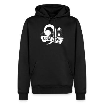 Funny Music design | Low Life Clef design | Clef - Men’s Premium Organic Hoodie - black - Front - Nico (187cm)