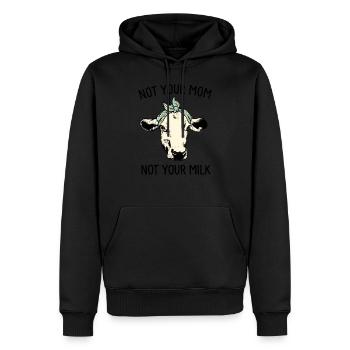 Vegan Vegetarisch Nicht Deine Mutter Nicht Deine Milch - Männer Premium Bio Hoodie - Schwarz - Vorne - Nico (187cm)
