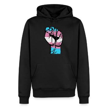Trans Resist Faust - Männer Premium Bio Hoodie - Schwarz - Vorne - Nico (187cm)