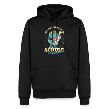 Einschulung 2020 Dinsoaurier Geschenk Erstklässler - Männer Premium Bio Hoodie - Schwarz - Vorne - Nico (187cm)