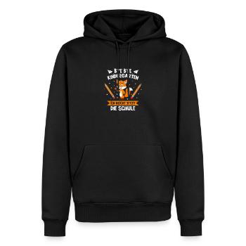Bye Bye Kindergarten Einschulung Fuchs Geschenk - Männer Premium Bio Hoodie - Schwarz - Vorne - Nico (187cm)
