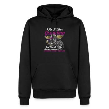 Ich bin ein Biker-Oma-Druck - Cooles Oma-Design - Männer Premium Bio Hoodie - Schwarz - Vorne - Nico (187cm)