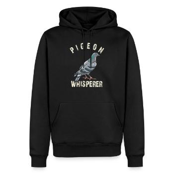 Pigeon Whisperer - Sweat à capuche Premium bio Homme - noir - Devant - Nico (187cm)