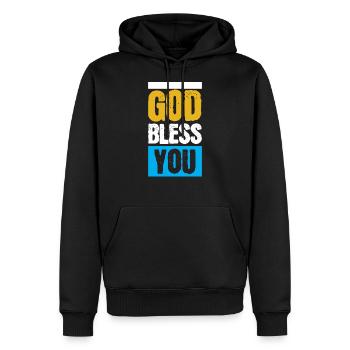 Gott segne dich God bless you - Männer Premium Bio Hoodie - Schwarz - Vorne - Nico (187cm)