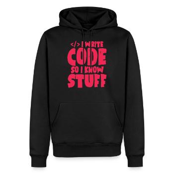 Geek computer nerd - Men’s Premium Organic Hoodie - black - Front - Nico (187cm)
