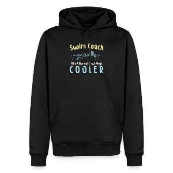 Entraîneur de natation comme un entraîneur normal seulement - Sweat à capuche Premium bio Homme - noir - Devant - Nico (187cm)