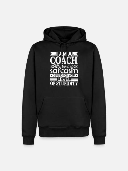 Coach Ik ben een coach - Mannen Premium Bio hoodie - zwart