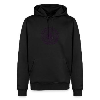 violet style mandala vintage - Sweat à capuche Premium bio Homme - noir - Devant - Nico (187cm)