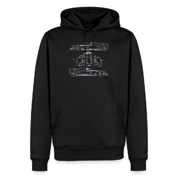 Conception de Formule Racing Fan, grand cadeau pour la vitesse - Sweat à capuche Premium bio Homme - noir - Devant - Nico (187cm)