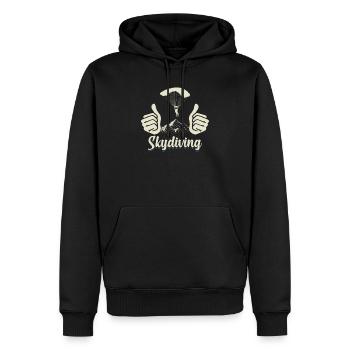 Fallschirmspringer Daumen Hoch Skydiver Geschenk - Männer Premium Bio Hoodie - Schwarz - Vorne - Nico (187cm)