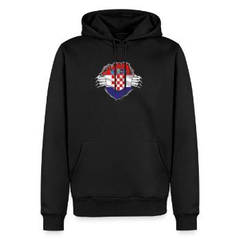 Croatia Croatie Drapeau drapeau cadeau croate - Sweat à capuche Premium bio Homme - noir - Devant - Nico (187cm)