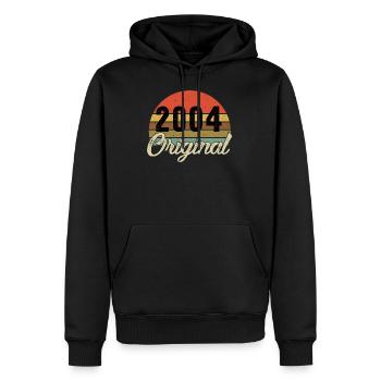 2004 Anniversaire original - Sweat à capuche Premium bio Homme - noir - Devant - Nico (187cm)