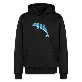 Delfin - Männer Premium Bio Hoodie - Schwarz - Vorne - Nico (187cm)