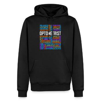Optiker Worte - Männer Premium Bio Hoodie - Schwarz - Vorne - Nico (187cm)