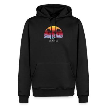 Santa Cruz en Californie - Sweat à capuche Premium bio Homme - noir - Devant - Nico (187cm)