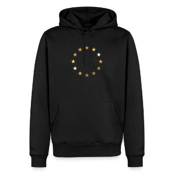 Drapeau de l'UE Europe (bleu marine) manches longues - Sweat à capuche Premium bio Homme - noir - Devant - Nico (187cm)