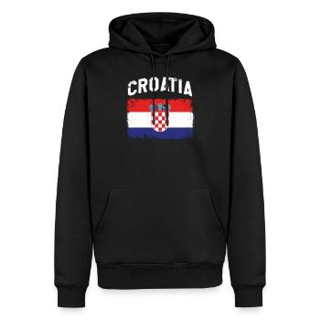 Croatie Croatie Hrvastka drapeau drapeau croate - Sweat à capuche Premium bio Homme - noir - Devant - Nico (187cm)