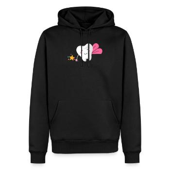 Dames de la souris avec baguette magique, costume de dent de carnaval - Sweat à capuche Premium bio Homme - noir - Devant - Nico (187cm)