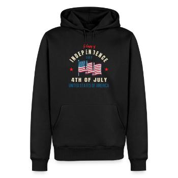 Independence Day July 4th - Men’s Premium Organic Hoodie - black - Front - Nico (187cm)