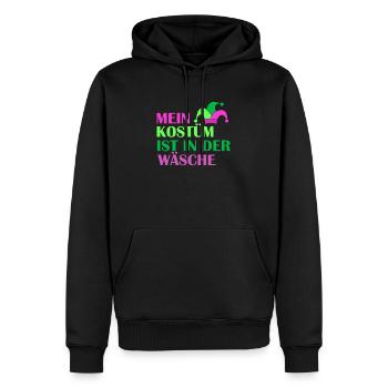 Mein Kostüm ist in der Wäsche Karneval Fasching - Männer Premium Bio Hoodie - Schwarz - Vorne - Nico (187cm)