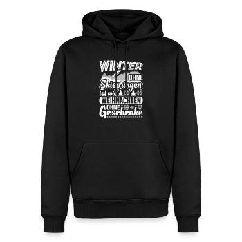 Skispringer Skispringen Skisprungschanze Sprungski - Männer Premium Bio Hoodie - Schwarz - Vorne - Nico (187cm)