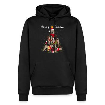 Chien Sapin de Noël Shar-Pei Noël - Sweat à capuche Premium bio Homme - noir - Devant - Nico (187cm)