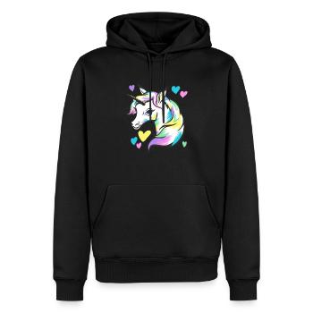 Marshmallow Unicorn - Men’s Premium Organic Hoodie - black - Front - Nico (187cm)