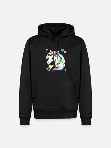 Marshmallow Unicorn - Men’s Premium Organic Hoodie - black